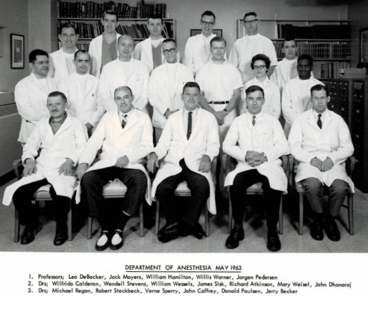 Mary as the only woman in the Department of Anesthesia, May 1963