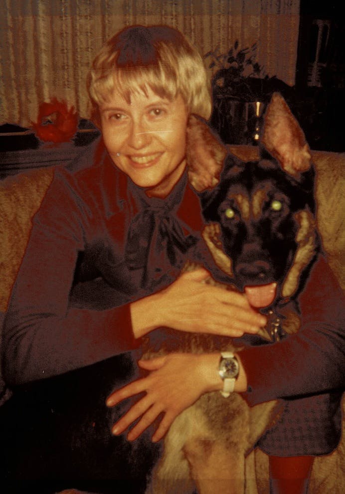 Mary with her beloved dog